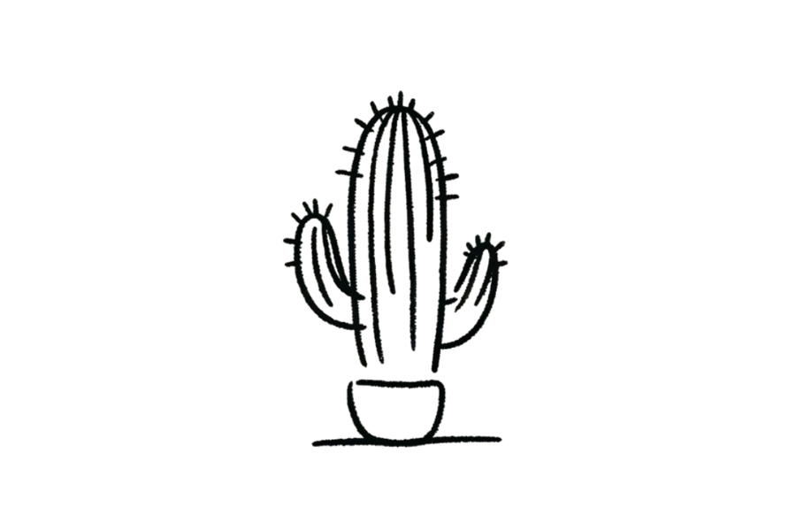 Cactus doodle tracing base (lower opacity)