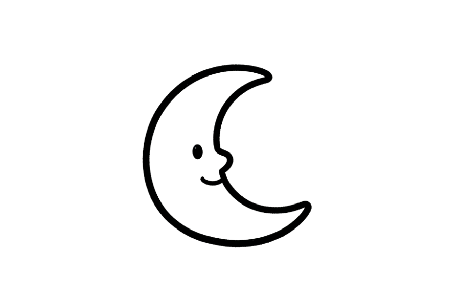 Crescent Moon doodle tracing base (lower opacity)
