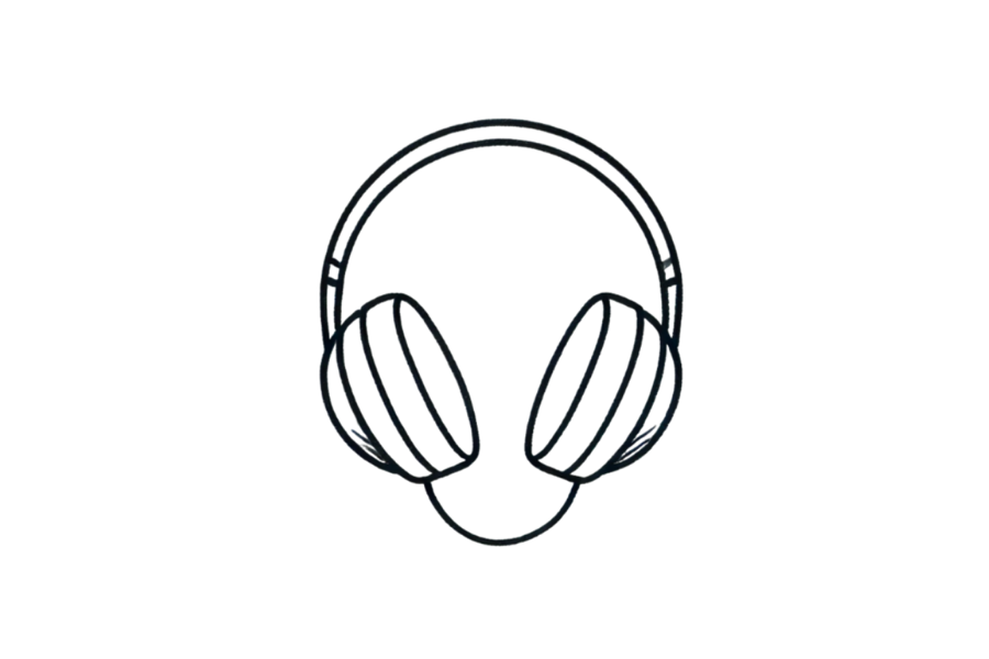 Headphones doodle tracing base (lower opacity)