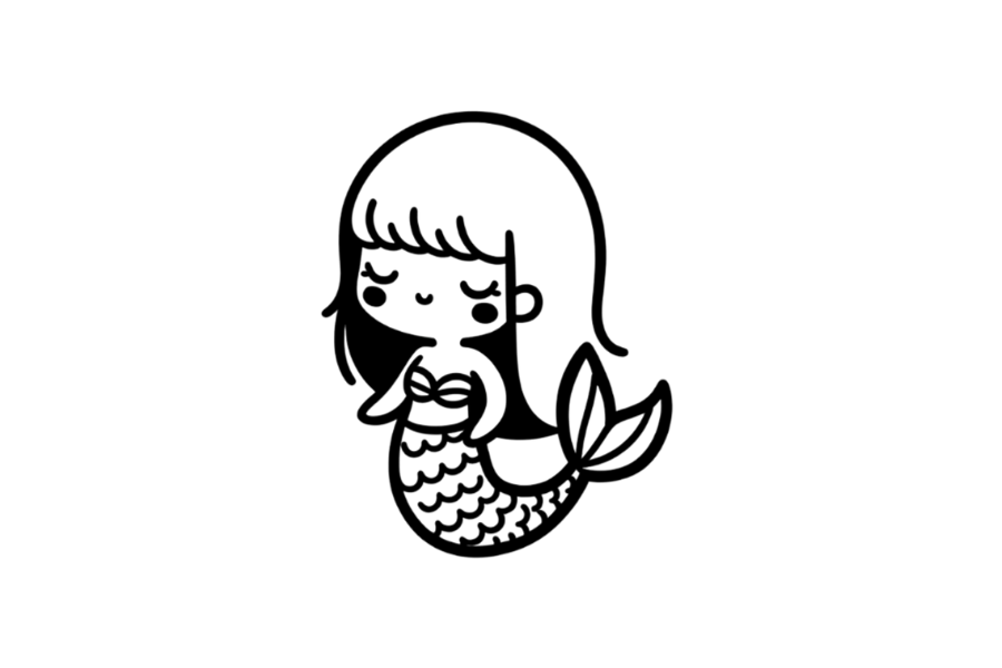 Mermaid doodle tracing base (lower opacity)