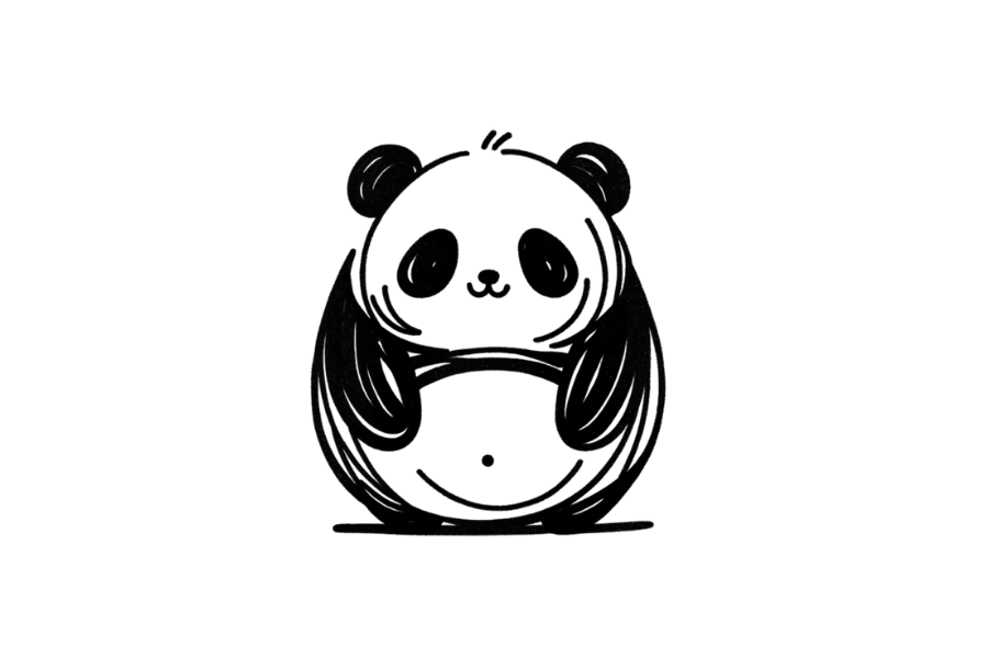 🐼 Panda Drawing Template