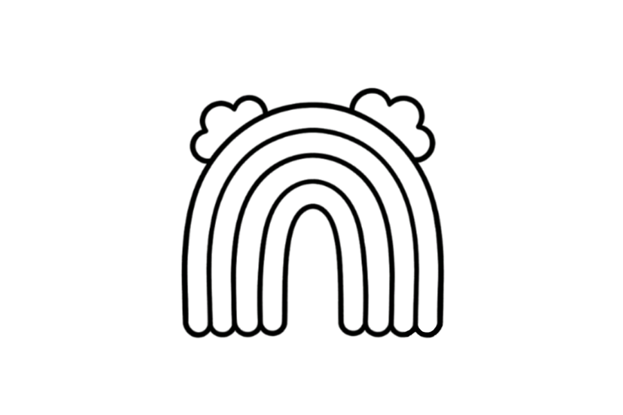 🌈 Rainbow Drawing Template