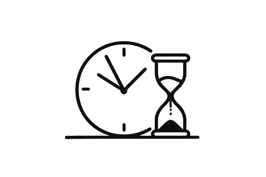 🕐 Wall Clock and Hourglass Drawing Template