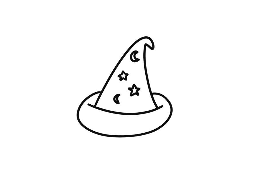 🧙 Wizard Hat Drawing Template