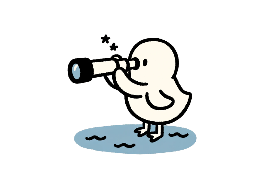 Duck with Telescope tracing base (lower opacity)
