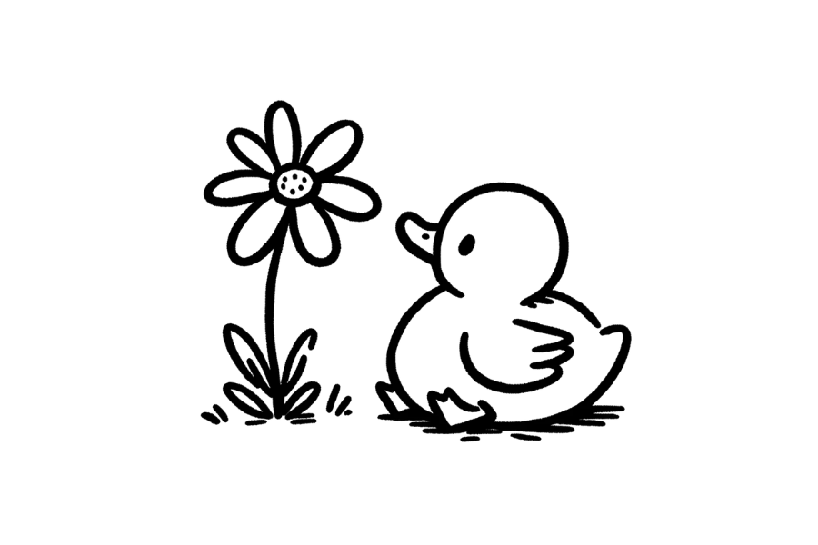 Ducklings Daisy Discovery tracing base (lower opacity)
