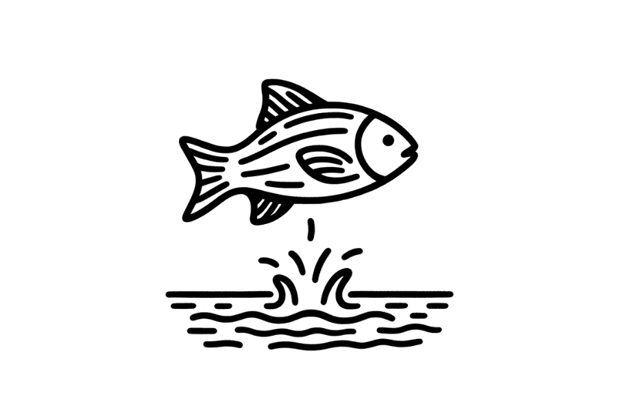 💦 Easy Cute Fish Jumping Out of Water Drawing Template