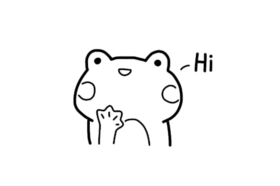 Friendly Frog Greeting tracing base (lower opacity)