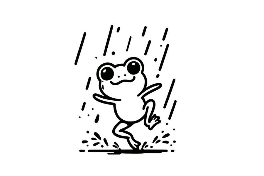 Frog Dancing in Rain tracing base (lower opacity)