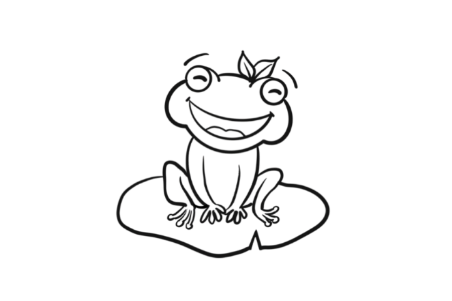 Frog on Lily Pad tracing base (lower opacity)