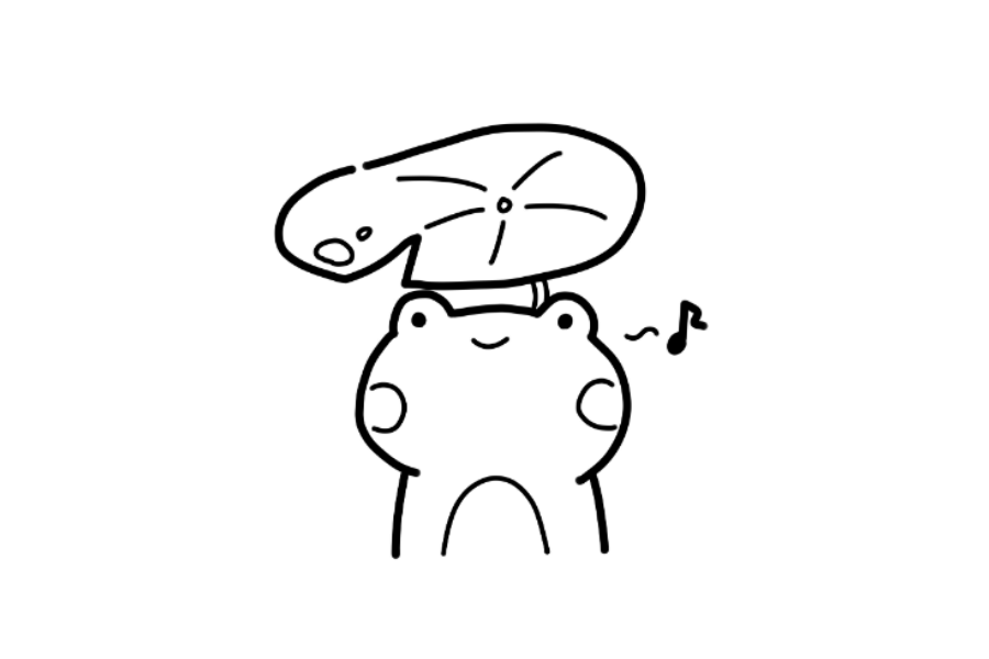 Frog Singing a Serenade tracing base (lower opacity)