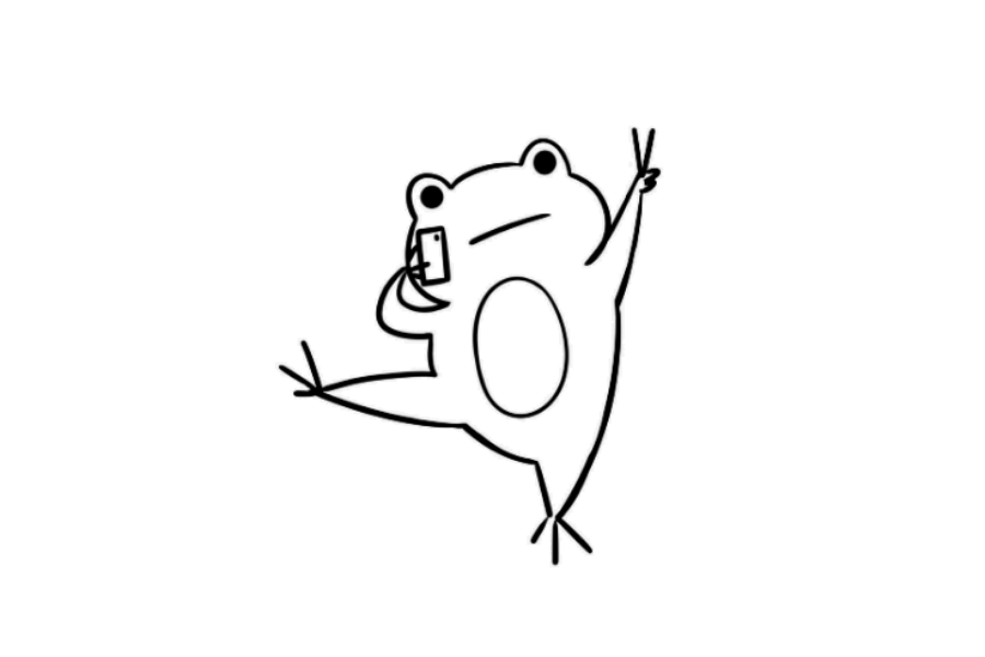 Frog Taking Selfies tracing base (lower opacity)