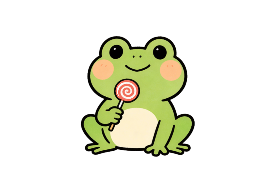 Frog with a Lollipop tracing base (lower opacity)