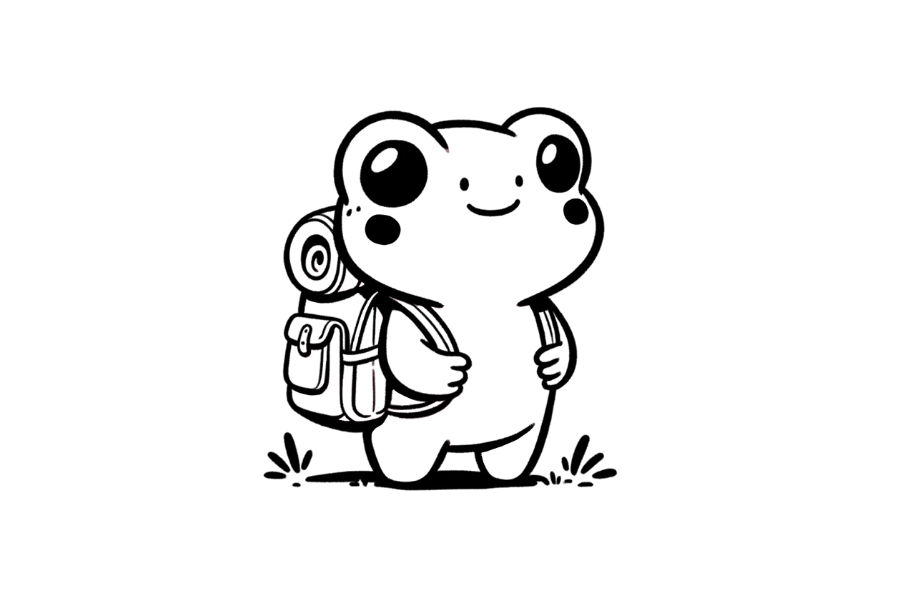 Frog with Backpack tracing base (lower opacity)