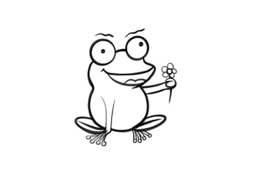💐 Easy Cute Froggy Flower Gift Drawing Template