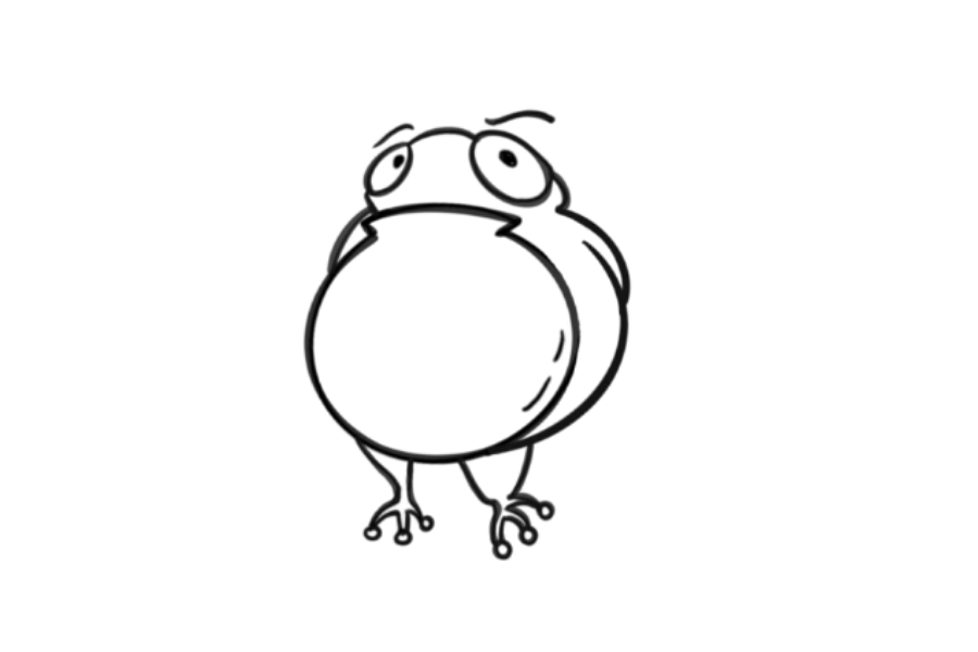 🐸 Easy Cute Full Belly Frog Drawing Template