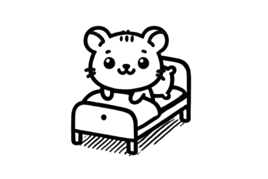 🛏️ Easy Cute Hamster in Bed Drawing Template