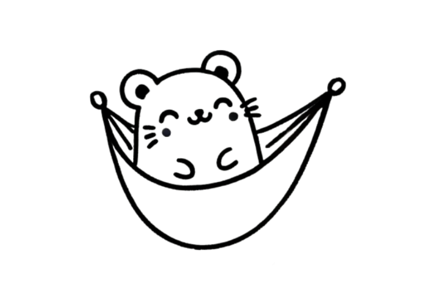 Hamster in Hammock tracing base (lower opacity)