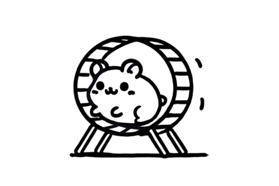 🎡 Easy Cute Hamster on Wheel Drawing Template
