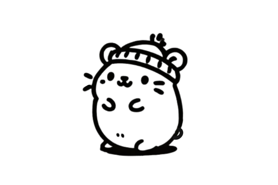 🎩 Easy Cute Hamster Wearing Hat Drawing Template