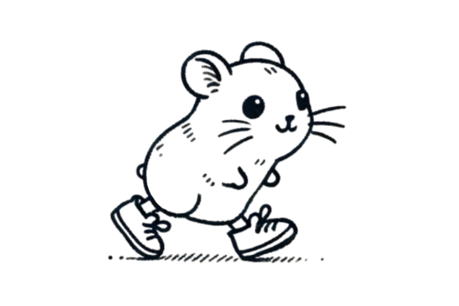 👟 Easy Cute Hamster Wearing Shoes Drawing Template