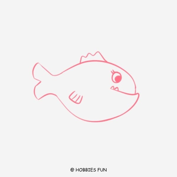 Easy Fish Drawing, Piranha