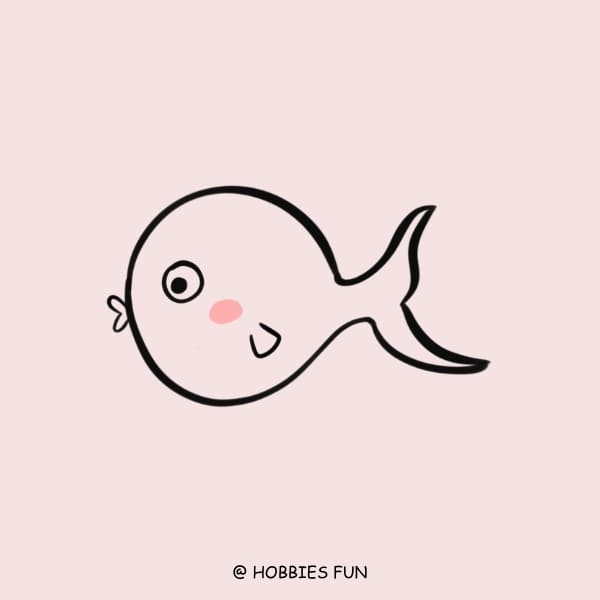 Cute Fish Drawing Easy, Little Fish With Blush On Cheek
