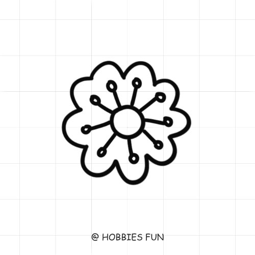 Easy Cute Flower Drawing Idea, Flower with Stamens
