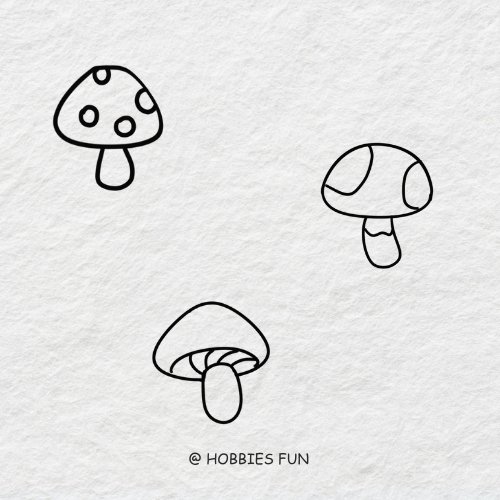 Basic Mushroom Drawings