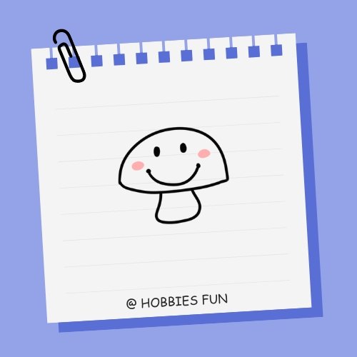 Mushroom With A Smile Face Drawing