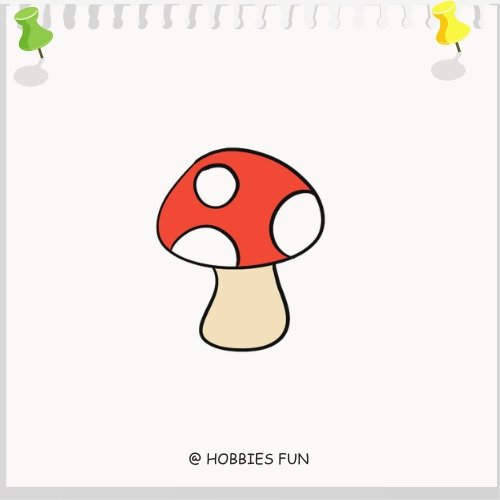 Classic Mushroom Drawing