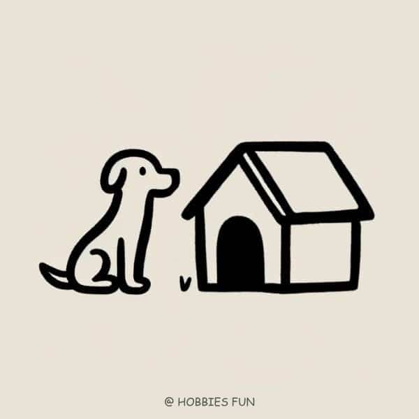 Colouring Book Illustration Of Dog House Stock Clipart | Royalty-Free |  FreeImages