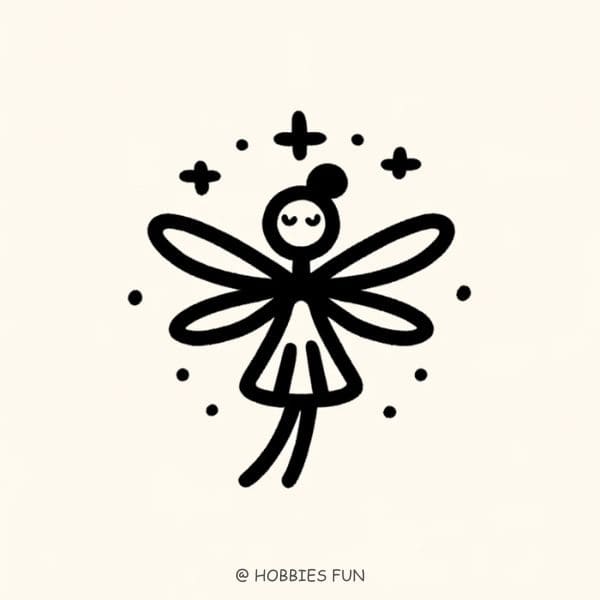 Cute dragonfly drawing, Dragonfly as a Fairy