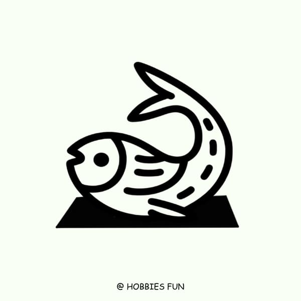 fish drawing easy, Fish Yoga Pose