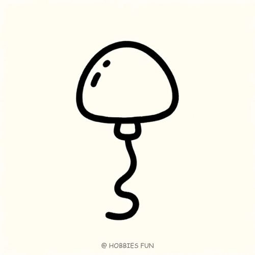easy mushroom drawing, Mushroom Balloon
