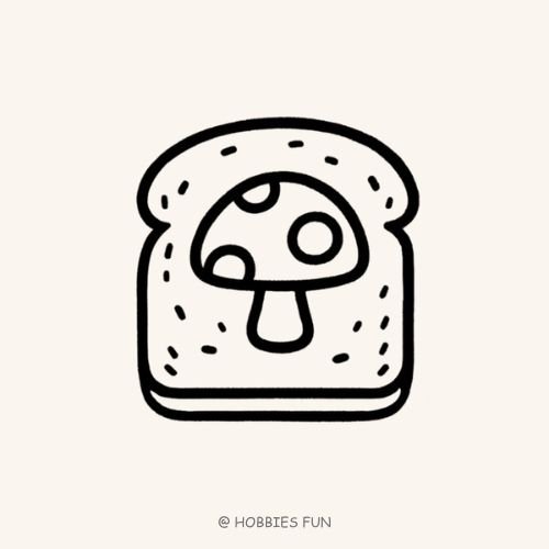cute mushroom drawing, Mushroom Bread