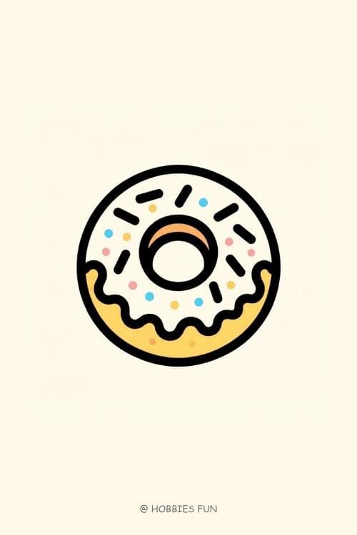 Cute Donut Drawing Easy