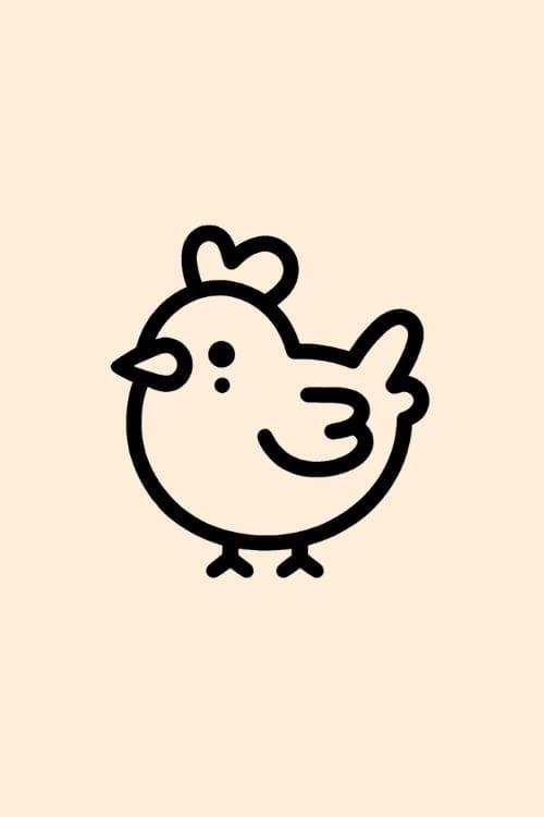 Easy Cute Chicken to Draw