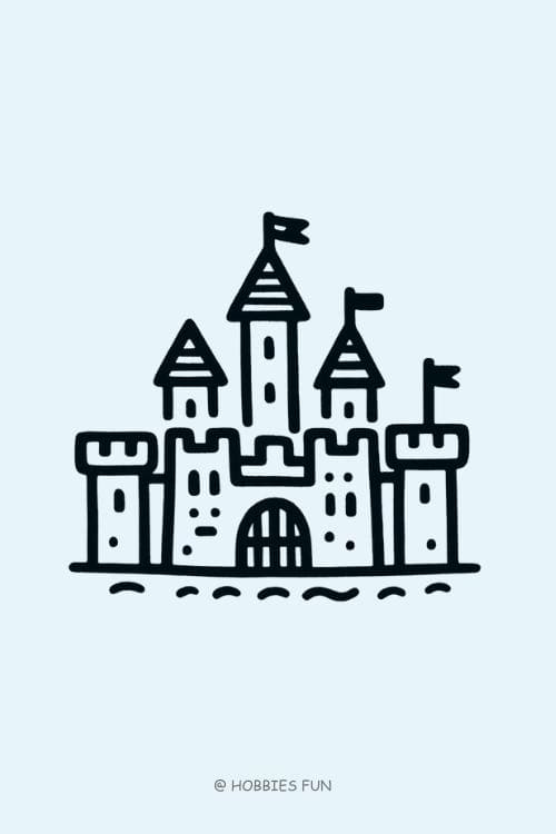 Easy Cool Castle to Draw