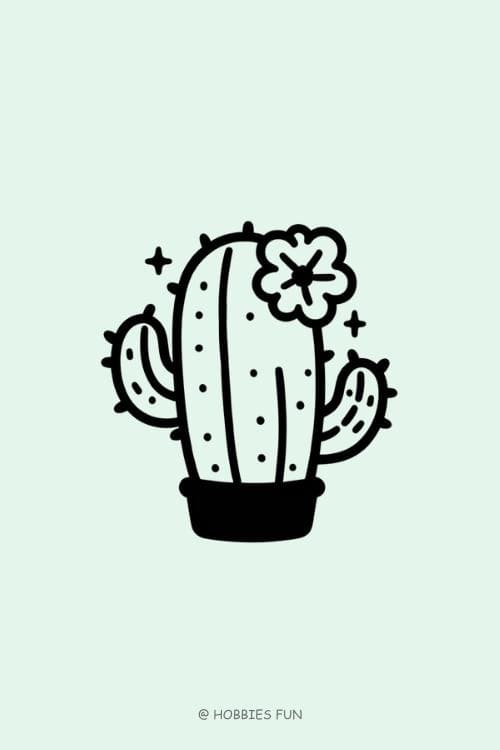 Easy Cute Cactus to Draw