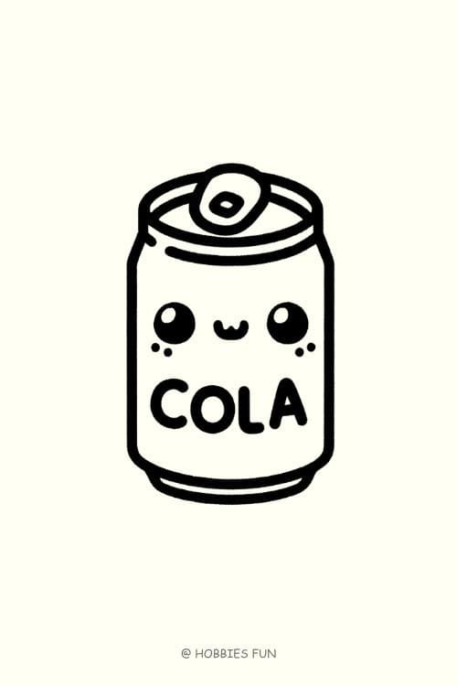 Easy Cute Cola to Draw