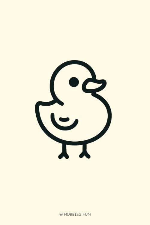 Easy Cute Duck to Draw