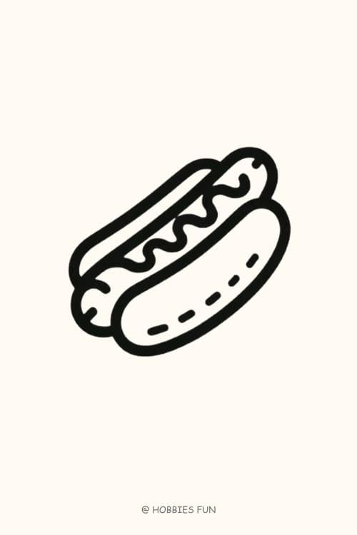 Easy Cute Hot Dog to Draw