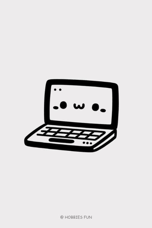 Easy Cute Laptop to Draw