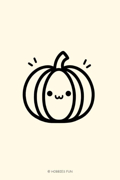 Easy Cute Pumpkin to Draw