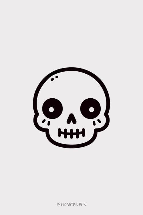 Easy Cute Skull to Draw