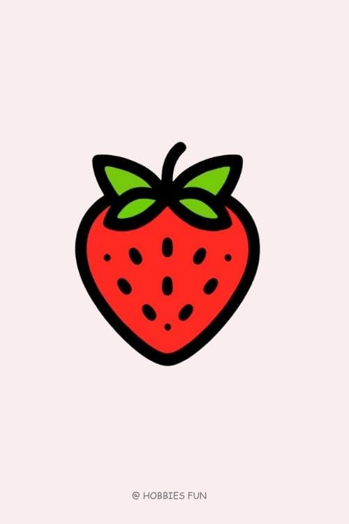Easy Cute Strawberry to Draw