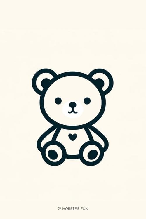 Easy Cute Teddy Bear to Draw