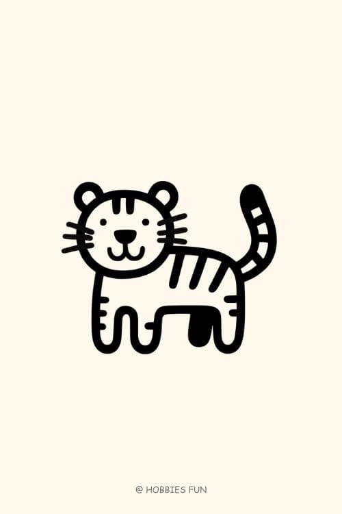 Easy Cute Tiger to Draw