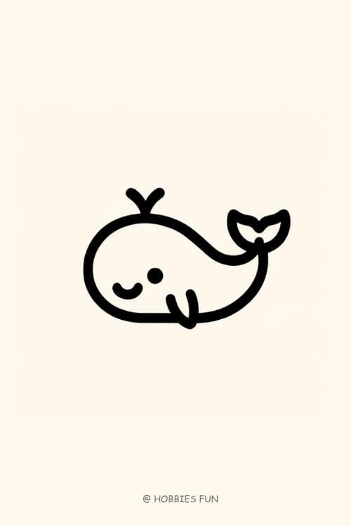 Easy Cute Whale to Draw
